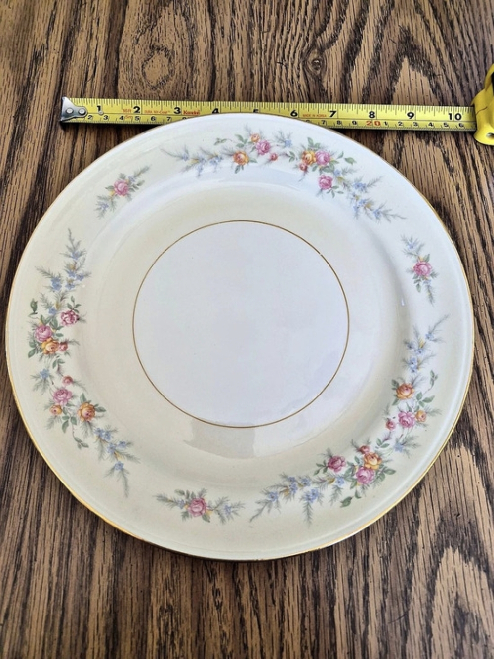 Vintage Homer Laughlin Eggshell Nautilus Floral China Dinner Plate 1948